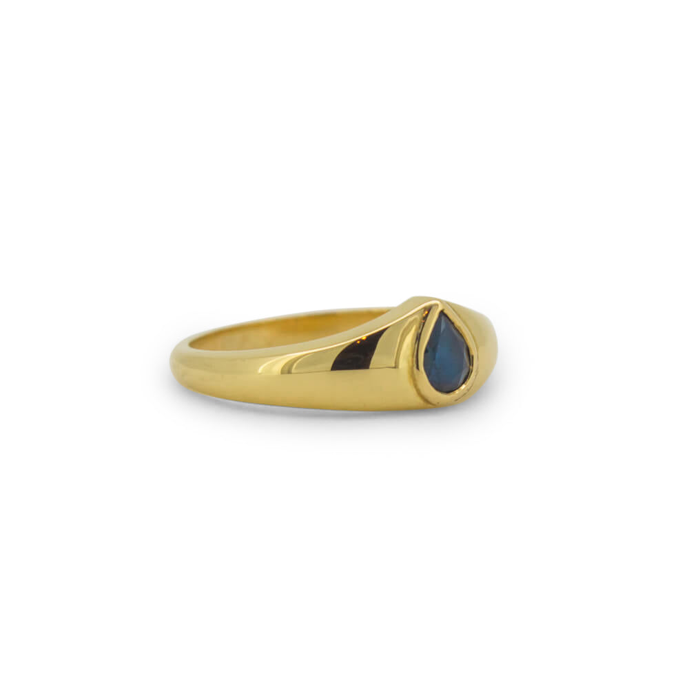 Pear Sapphire Gold Ring