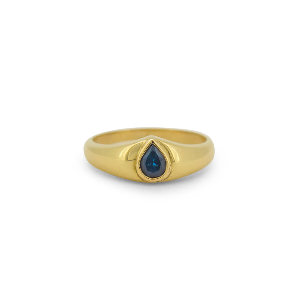 Pear Sapphire Gold Ring