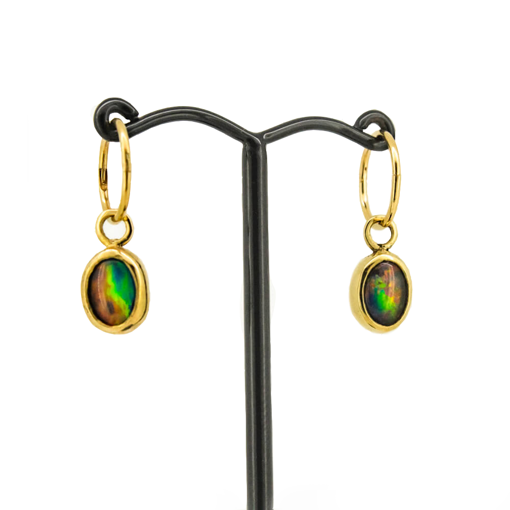 Gold Opal Earrings